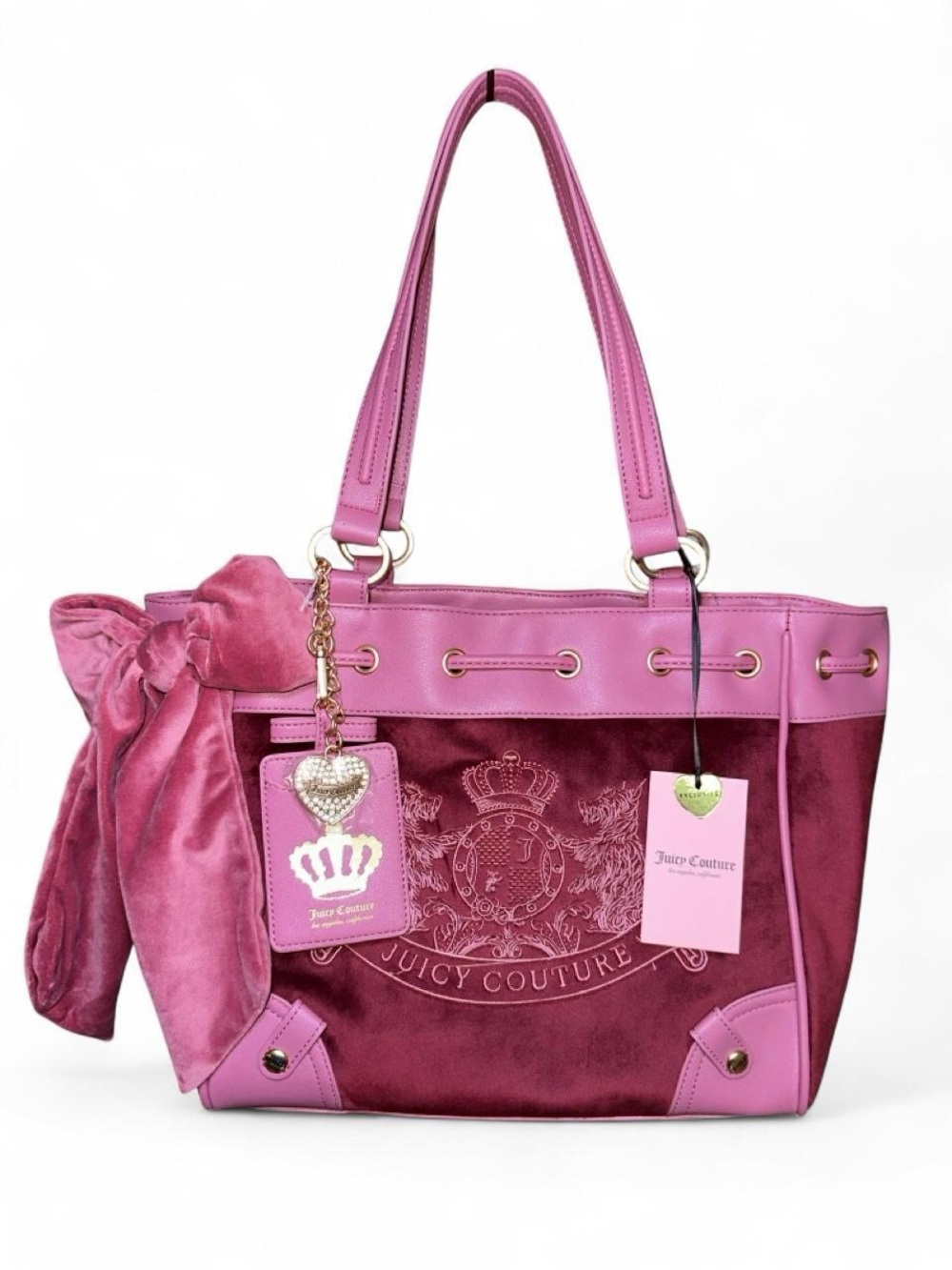 NEW Juicy Couture “Classic Scottie Dog” Daydreamer Tote, cranberry